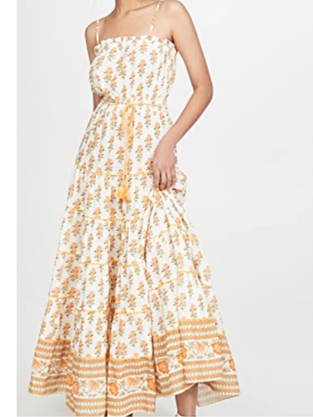 Playa Lucila Maxi Dress Orange And White medium